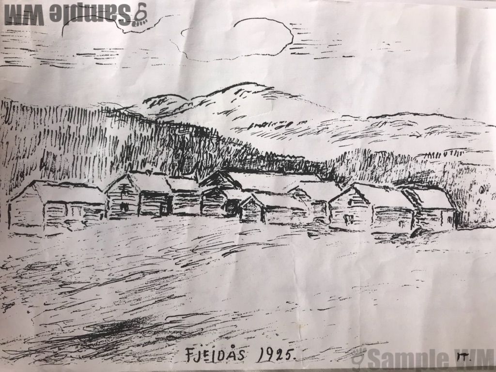 Tegning av Fjølåsen 1925
