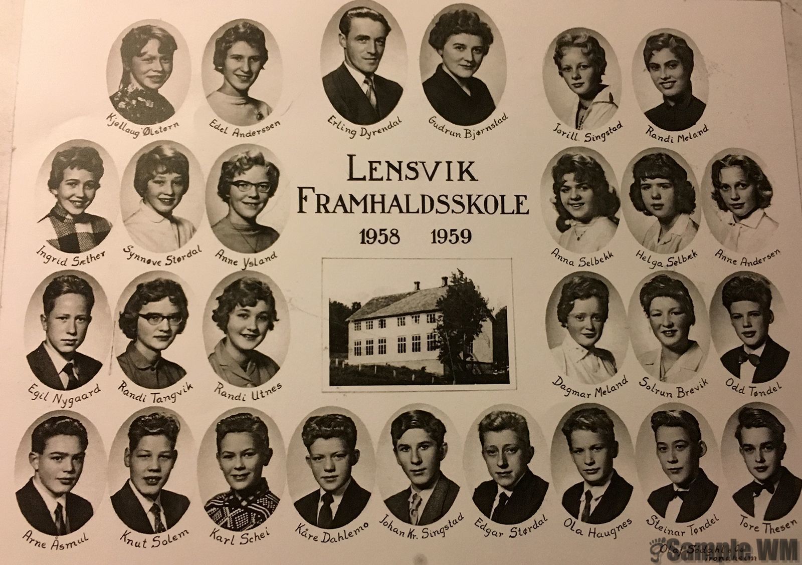 Lensvik framhaldsskole 1958-1959
