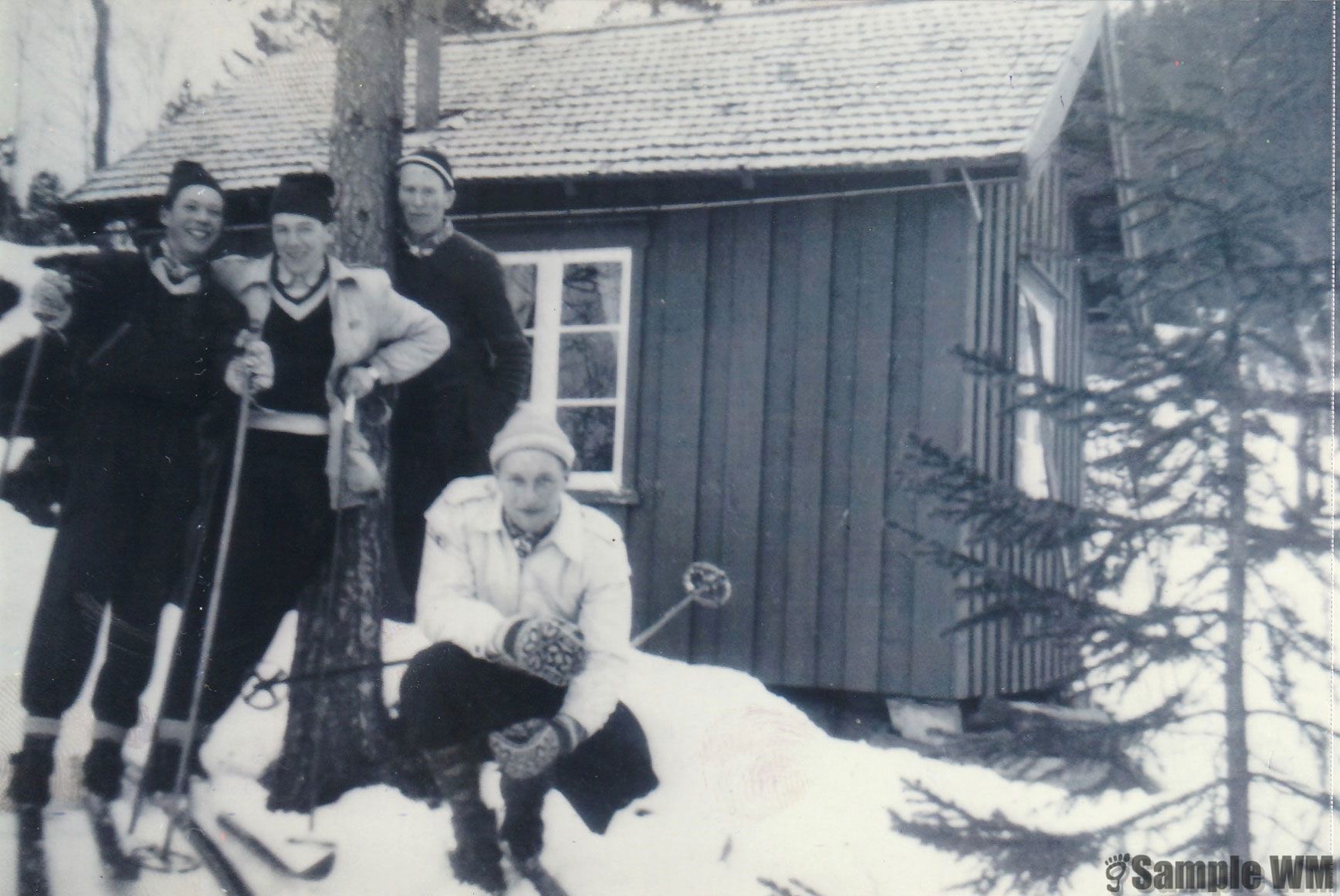 Abelvikhytta
Fra venstre: Nils Johan Meland, Bjarne Landrø, Olaf Abelvik, Einar Landrø.
