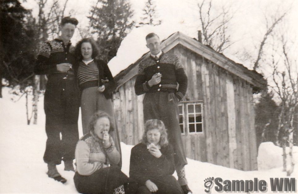 Groven
Fra venstre: Johan og Bjørg Meland, Asbjørg Åsmul, Gunvor Landrø og Lars Meland.
