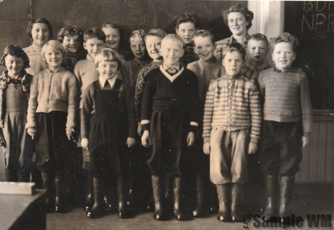 Havnens skole 1954
Fra v: Anne Mari Meland, Kari Oline Anderssen, Kine Fanemel, John Abelvik, Kristen Meland, Leif Audun Selbekk. 2 rekke fra v: Randi Solvoll Sundseth, Birgit Selbekk, Kjell Sigmund Meland, Inga Tøndel, Per Ysland, Tore Tøndel, Helge Bjørnstad, Joar Tøndel, Kristoffer Tøndel og Kari Loe Renolen.
