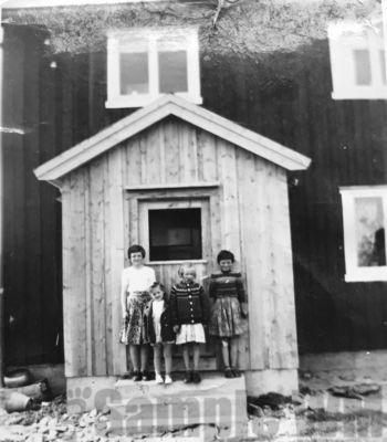 På Dyrvik
Søstrene Anne Lise, Snefrid og Eli Johanne Dyrvik. Venninne Hjørdis Åsmul nr 2 fra høyre.
