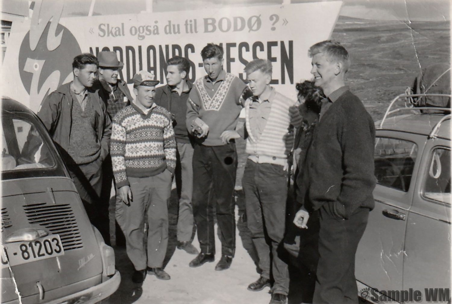 Bodø-tur: 
Fra venstre: Einar E Åsmul, Harald Indergård, Ludvik Åsmul, Reidar Selbekk, Harald Grønningen, Leif Singstad, Eldbørg Åsmul og Nils Landrø.
